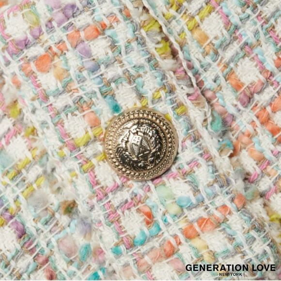 Generation Love **NWT** Sandra Tweed Skirt in Rainbow - Picture 11 of 14